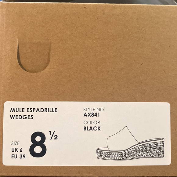 J Crew black mule espadrille platform wedge sandals - Picture 7 of 8